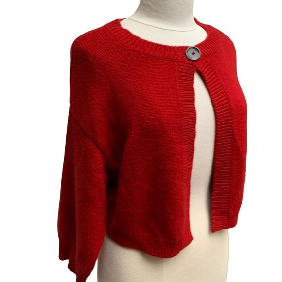 VINCE Cashmere Scoop Neck Sweater Red Cardigan size Large - Picture 3 of 15